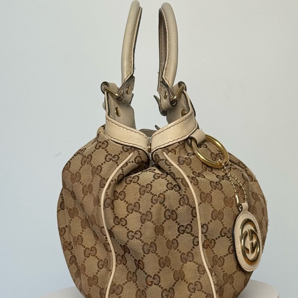 GUCCI Sukey Tote Bag Shoulder Handbag Canvas Brown - Picture 3 of 9